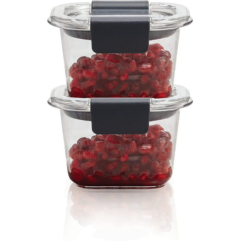 Rubbermaid Brilliance Food Storage Container - 2 Pack - Clear/Black, 9.6 c  - Ralphs