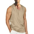 thumbnail image 2 of Summer Saving!Father Day Sale Deals!YANHAIGONG Men Cotton Tank Sleeveless,Men's Cotton Linen Tank Top Shirts Casual Sleeveless Fashion Solid V-Neck Sports Tops,Basic Gym Workout Tank Tops for Men, 2 of 5