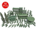 thumbnail image 5 of Model Playset, 56 Pcs, 5cm Army Men Figures, with Blockhouse, Tank, Accessories, 5 of 5