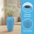 thumbnail image 2 of REGALWOVEN Ceramic Vase for Home Decor, Ribbed Textured Flower Vase for Boho , Small Minimalist Decorative Vase for Shelf, Office Blue 3.1"L x 3.1"W x 6.1"H, 2 of 5