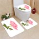 thumbnail image 1 of ABPHQTO Rosa Juego de alfombras de baño de 3 piezas Alfombra de baño Alfombra de contorno y tapa de inodoro, 1 of 2