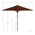 thumbnail image 5 of California Umbrella 9-ft. Round Marenti Wood-framed Olefin Patio Umbrella (No Base) Terracotta, 5 of 5