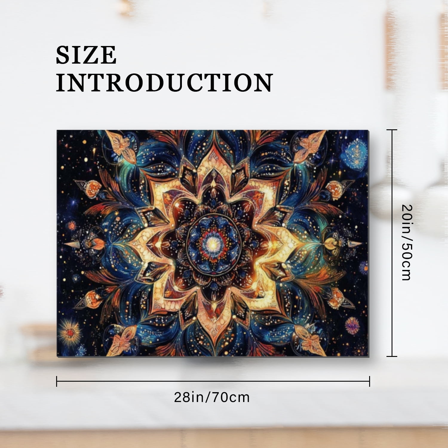Glass Stove Top Cover, Mystery Mandala Flowers Pattern Scratch-Resistant Electric Stove Protector, Square Foldable Durable Kitchen Decor Mat for Kitchen RV (28×20 Inch)