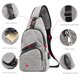 thumbnail image 2 of Puerto de carga USB Bolsas en el pecho Tela Oxford Hombres Fanny Pack Bolso (Gris), 2 of 9