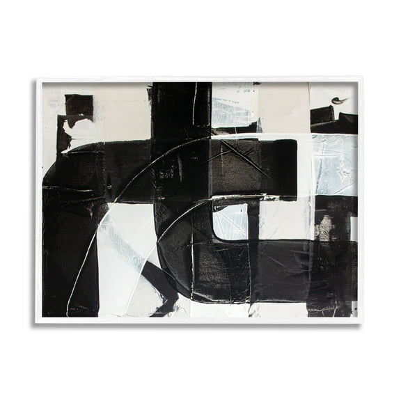 Stupell Industries Geometric Black White Abstract Industrial Shapes, 16 x 20, Designed by Kent Youngstrom