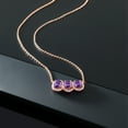 thumbnail image 4 of Gem Stone King 2.70 Ct Oval Purple Amethyst 18K Rose Gold Plated Silver Necklace, 4 of 4