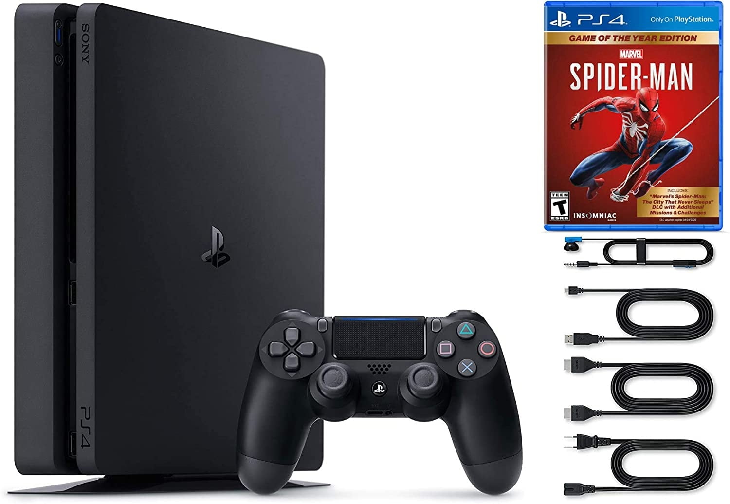 Sony PlayStation 4 Slim 1TB Spiderman Bundle, Black, CUH-2215B 
