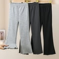 thumbnail image 3 of SHIWEN Baby Kids Girls Ribbed Leggings Cotton Ruffle Flared Pants Spring Girls Fall Elastic Waist Bell Bottoms for 3-12 Years, 3 of 10
