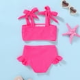 thumbnail image 3 of Younger Tree Toddler Girl Swimsuit Baby Color Block Stripe Two Pieces Swimwear Summer Beach Bathing Suit for 2-3T, 3 of 6