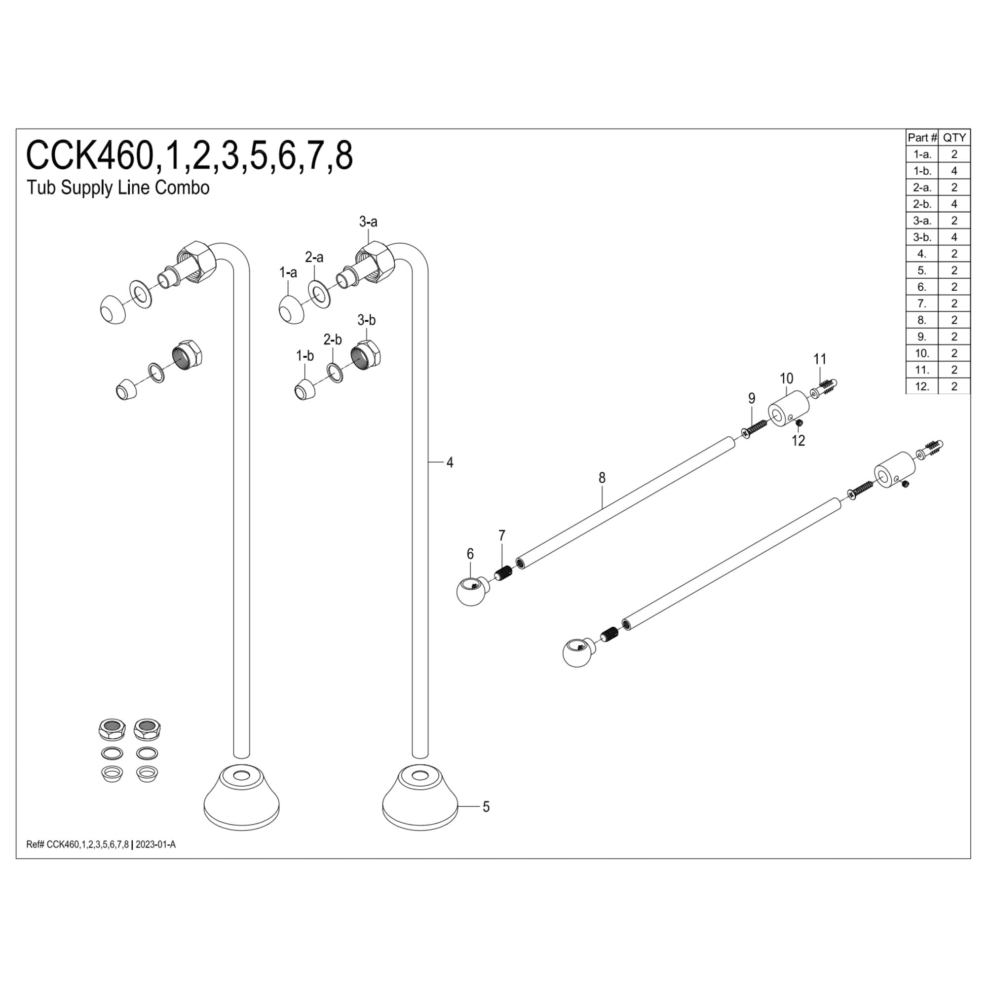 Kingston Brass CCK466 Vintage Single Offset Supply Line with Wall Bracket Combo, Polished Nickel
