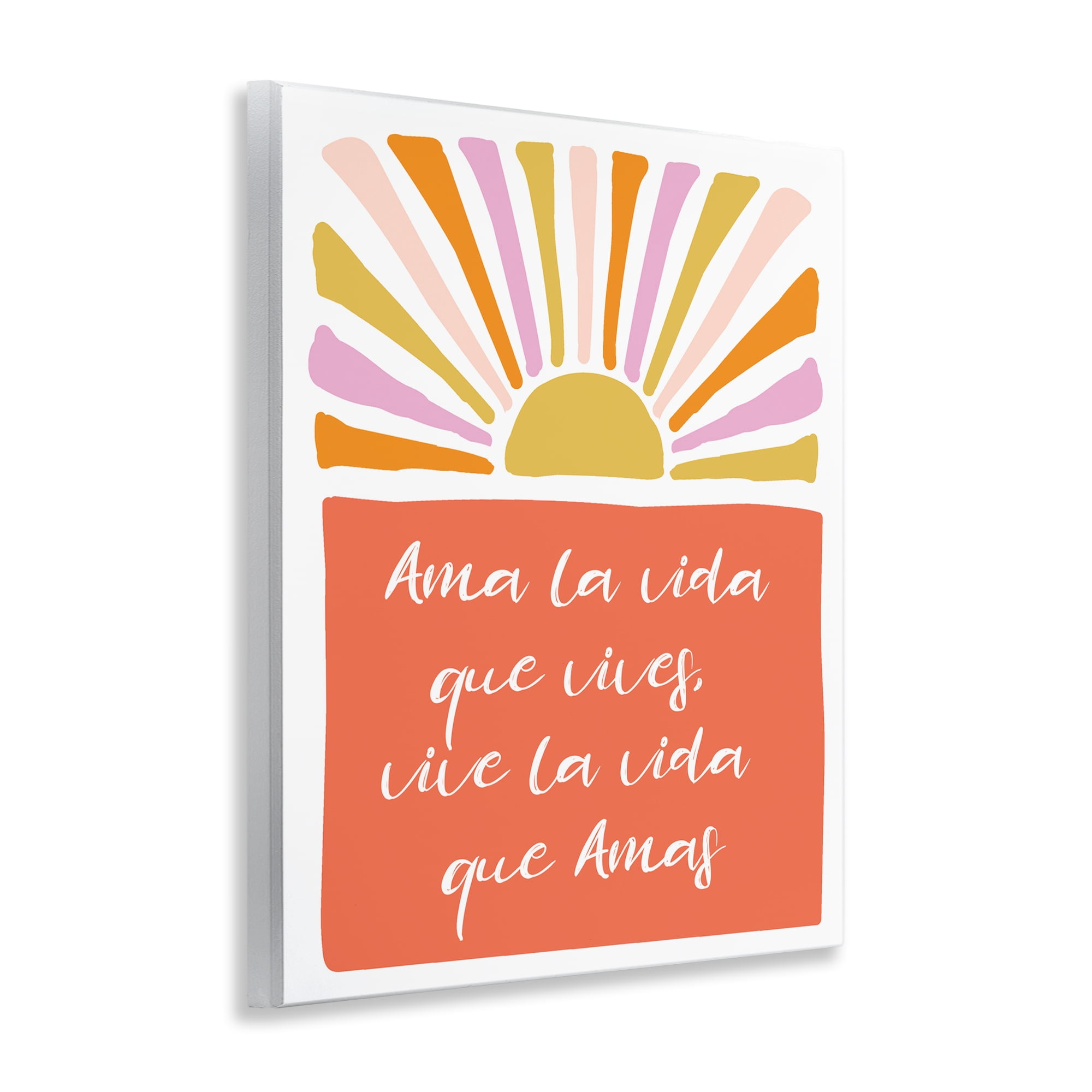 Stupell Industries Ama la Vida que Vives Inspirational Quotes & Sayings Painting Unframed Art Print Wall Art, 11 x 14