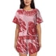 thumbnail image 1 of Balery Striped Meat Conjunto de Pijama para Mujer con Estampado, Dos Piezas de Manga Corta y Shorts, Ropa de Dormir Suave con Cuello Redondo y Bolsillos-Large, 1 of 6