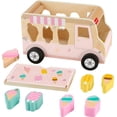 thumbnail image 2 of Fisher-Price Wooden Ice Cream Shape Sorter Set for Toddlers & Kids, 8 Wood Pieces - Walmart Exclusive, 2 of 6