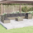 thumbnail image 1 of vidaXL 8 Piece Garden Lounge Set with Cushions Grey Poly Rattan, 1 of 5