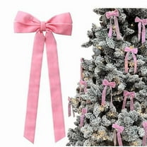 Large Velvet Christmas Tree Bows, Decorative Holiday Bows with Long Tails for Indoor Outdoor Xmas Decorations, Wreaths, Gifts, and Parties