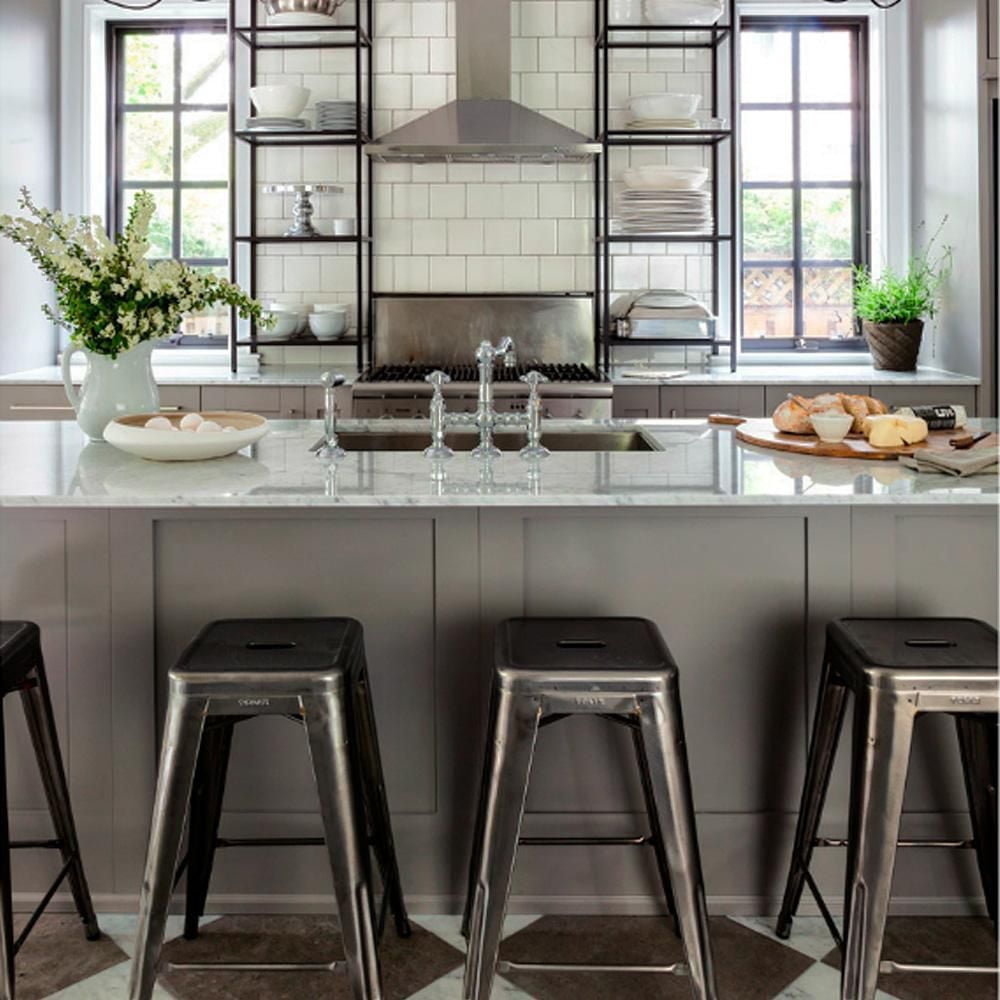 Heavenly Collection Gunmetal Metal Counter Stool