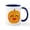 White/Navy Inside, variant on CafePress - Pumpkin W David Kawaii Face - 11 oz Ceramic Mug - Novelty Coffee Tea Cup