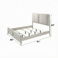 thumbnail image 5 of Veda King Size Bed with LED- Pearl White- Gray Boucle Upholstered, 5 of 5
