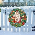 thumbnail image 3 of Santa Wreath with Birds Door Hanger, Door Decor by G. DeBrekht | Christmas Santa Snowman Decor - 8185320H, 3 of 11