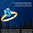 thumbnail image 2 of Gem Stone King 10K Two Tone Gold Swiss Blue Topaz Engagement Ring for Women | 2.25 Cttw | Oval 9X7MM | Gemstone November Birthstone | Size 8, 2 of 6
