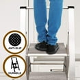 thumbnail image 5 of Sorfey 4-Step Step Ladder Slim, Anti-Slip Foldable Ladder Step Stool, Gray Wood & Silver, 5 of 5