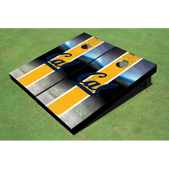 University of California Berkeley Field Long Strip Matching Yellow Themed Cornhole Boards