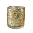 thumbnail image 3 of Balsa Circle 6 Pieces 3" Gold Metallic Leaves Design Mercury Glass Votive Candle Holders, 3 of 8