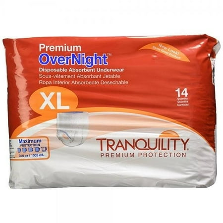 Absorbent Protective Underwear Tranquility Premium OverNight Pull On Heavy Absorbency Disposable Absorbent Underwear, X-Large ()