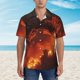thumbnail image 2 of Balery Fiery Dragons Castle Attack Camisas hawaianas de manga corta para hombre, camisas playeras de corte holgado, camisas de vacaciones con botones,Medium, 2 of 7
