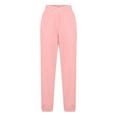 thumbnail image 6 of Arlun Womens Versatile Ribbed Joggers Casual Wide Leg Stretch Casual Pants High Elastic Waist Drawstring Loose Comfy Sweatpants 2025 Simple Stylish Trousers with Pockets Pink S, 6 of 7