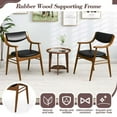 thumbnail image 6 of Costway PU Leather Dining Chair Set of 2 with Padded Seat & Back Armrests Rubber Wood Frame Black, 6 of 9
