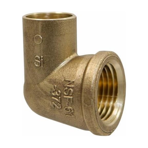 Nibco BF0090LC Copper Pipe Elbow, 90 Degrees, 1/2 In. CxF - Quantity 10