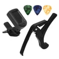 thumbnail image 3 of Guitar Capo Pick Tuner Set, Easy To Install Robust Clear Backlight Reading LED Guitar Tuner Kit Lightweight  For Novice For Music Teacher, 3 of 8