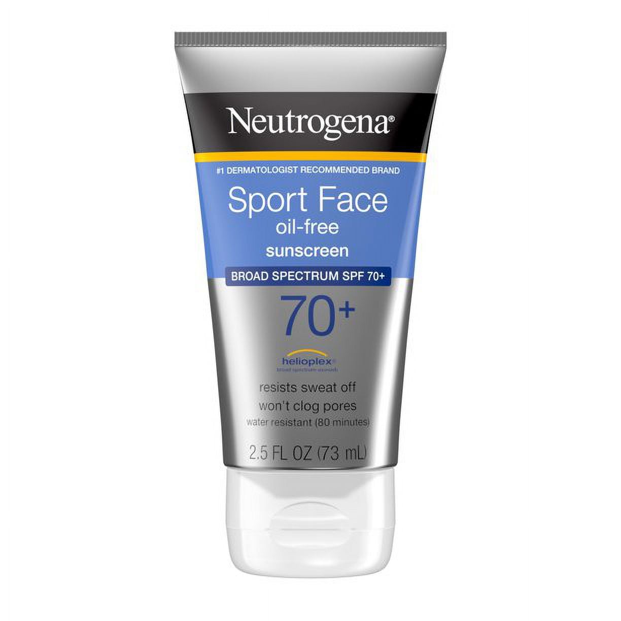 Neutrogena Sport Face Sunscreen Oil-Free Lotion, SPF 70+, 2.5 Oz, 6 Pack