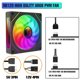 thumbnail image 2 of ARGB PC Fans 120mm PWM Fans 3PACK PC RGB Fans, RB120 PC PWM ARGB Fans with 12V 4PIN pwm and 5V-3PIN ARGB Plug, Infinity Fans ARGB Address Lighting - S, 2 of 5