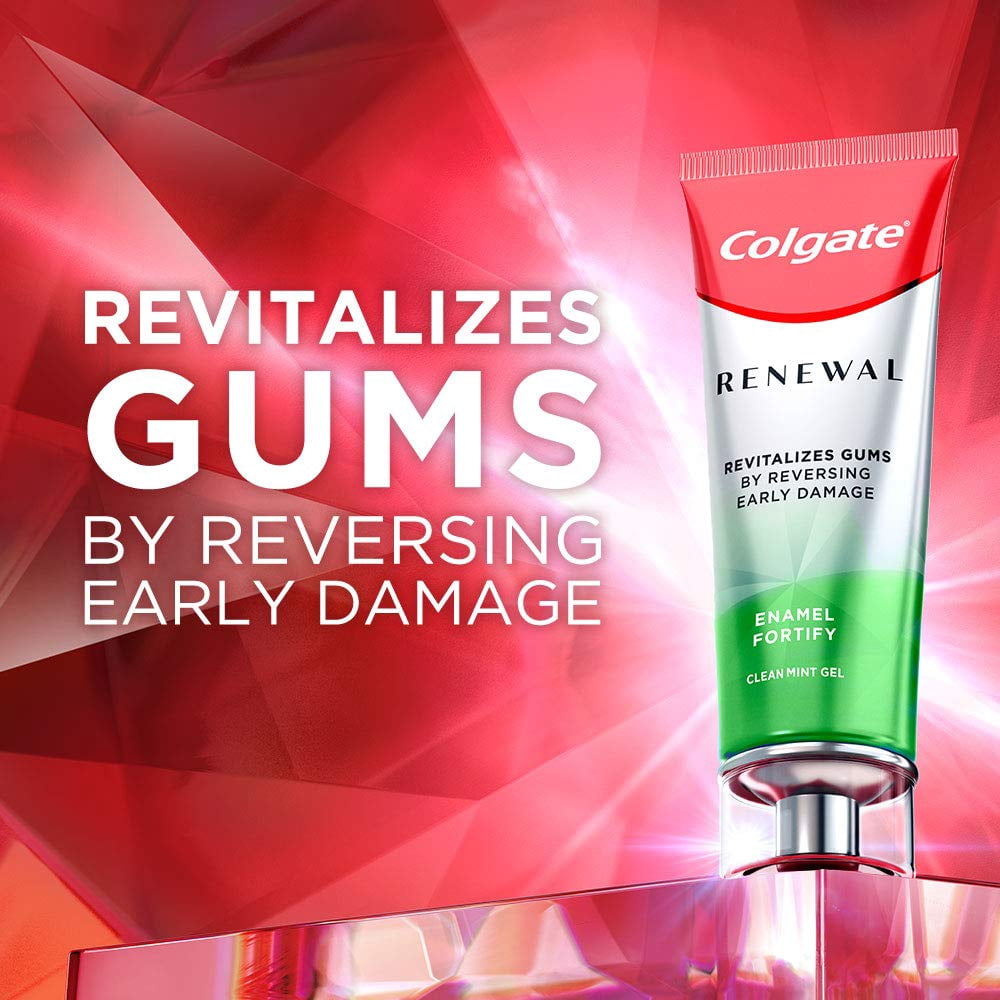 Colgate Renewal Gum Toothpaste, Enamel Fortify - Clean Mint Gel Formula (3 Ounce) Packaging May Vary