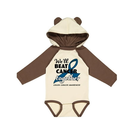 

Inktastic We ll Beat Cancer Together- Colon Cancer Awareness Gift Baby Boy or Baby Girl Long Sleeve Bodysuit