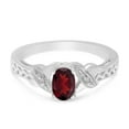 thumbnail image 6 of 14k White Gold Oval Garnet And Diamond Ring, 6 of 6