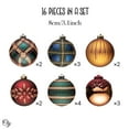 thumbnail image 5 of Touch of Gold Delightfully Glittered Ornament Bauble Set, Green, Blue, Bronze and Maroon 16 Piece Bundle, 5 of 7