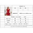 thumbnail image 7 of AURA Elegant Red Knit V Neck High Waist Ruffle A Line Dress Short Sleeve Plus Size 1XL 3XL, 7 of 7