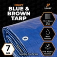 thumbnail image 2 of Xpose Safety 20’ x 30’ Heavy Blue/Brown Tarp - Waterproof Tarp - 7 Mil Weatherproof Camping Tarp for Tent, Rain, Wind & Sun - Plastic Tarpaulin Cover Outdoor Tarp for Roof, Trailer, RV, Car, Boat, 2 of 8