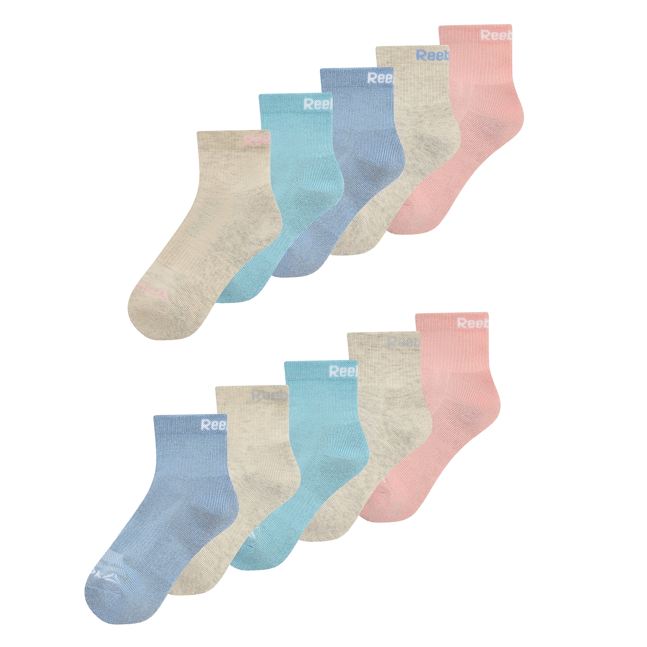 Reebok Girls Pro-Series Ankle Socks, 10-Pack
