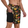 thumbnail image 2 of Vsdgher Mushrooms And Fern Stems for Mens Swim Trunks with Compression Liner Swim Shorts Swim Suits Board Shorts-Large, 2 of 6