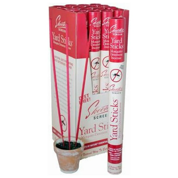 Skeeter Screen Mosquito Deterrent Yard Sticks | DEET Free with Plant Based Essential Oils | 4 Hour Protection | 15 Sticks per Tube