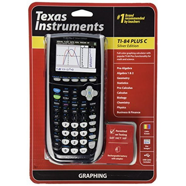 鍔 zoeken Ordelijk Texas Instruments TI-84 Plus C Silver Edition Graphing Calculator, Black -  Walmart.com