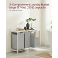 thumbnail image 3 of VASAGLE Laundry Hamper, Laundry Basket, Laundry Sorter with 3 Pull-Out and Removable Bags, Shelf, Metal Frame, 3 x 10 Gallons (38 L), Dove Gray, 3 of 7