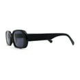 thumbnail image 3 of Womens Mod Oval Retro Narrow Rectangle Plastic Sunglasses All Black, 3 of 4