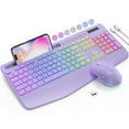 thumbnail image 1 of SABLUTE Wireless Keyboard and Mouse Combo, 9 Backlit Effects, Wrist Rest, Phone Holder, 2.4G Lag-Free Ergonomic Keyboards, Rechar, 1 of 8