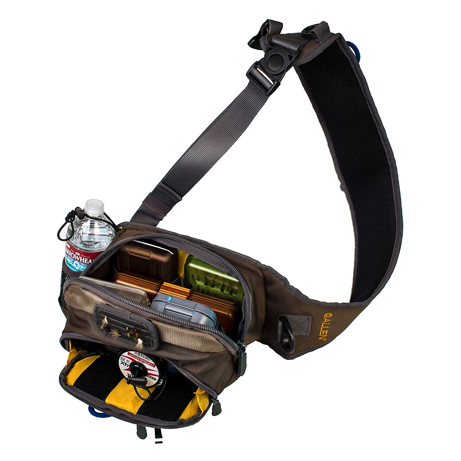 Allen Company Cedar Creek Fly Fishing Sling Pack, Fits 4 Boxes, Green