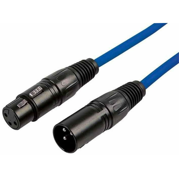RARAION - 3 Pin XLR Male to Female Patch Lead, 3m Blue